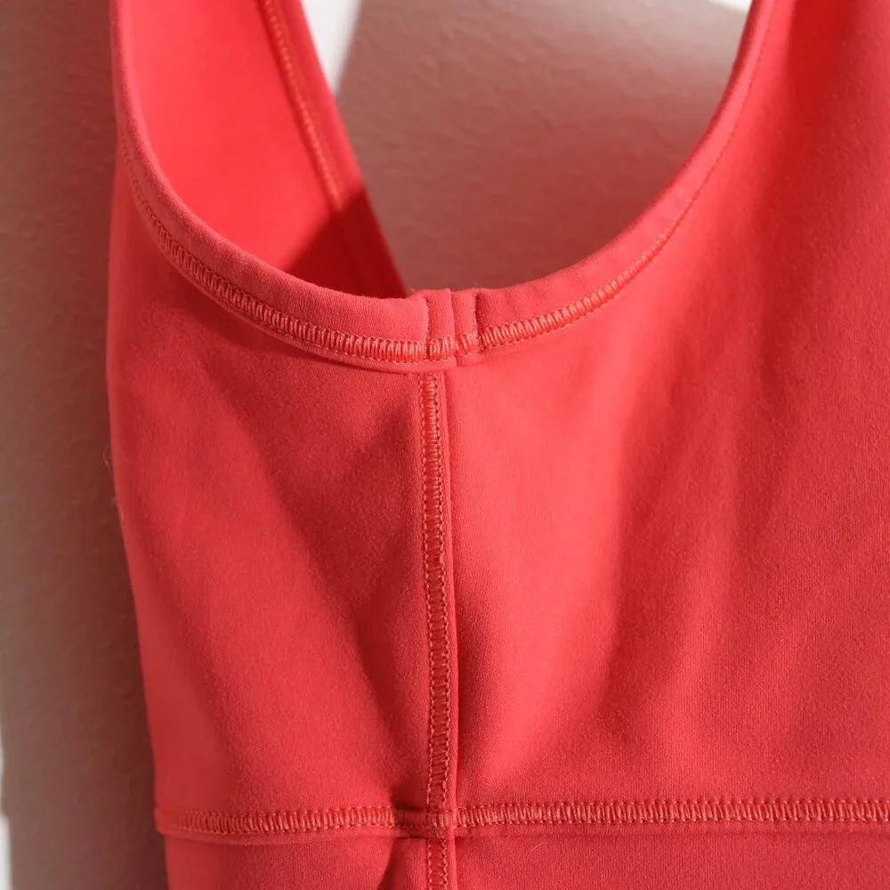 Lululemon Power Pivot Tank Top *Everlux Carnation Red Reversible V-Neck Crop 6